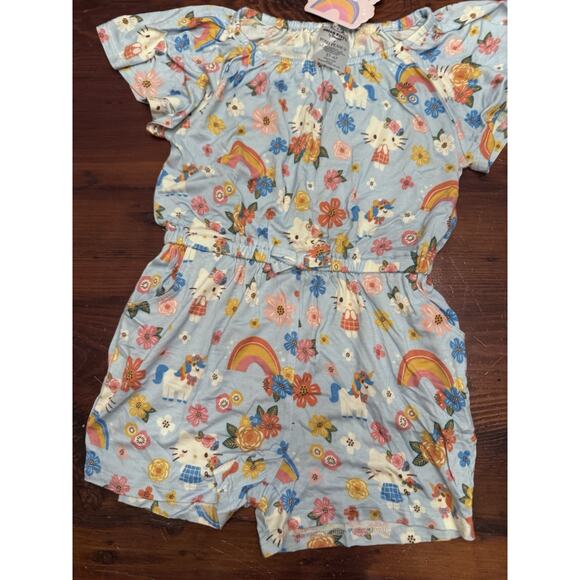 Posh Peanut Hello Kitty Springtime Girls Blue Summertime Shorts Romper 3T/4T NWT - Picture 6 of 15